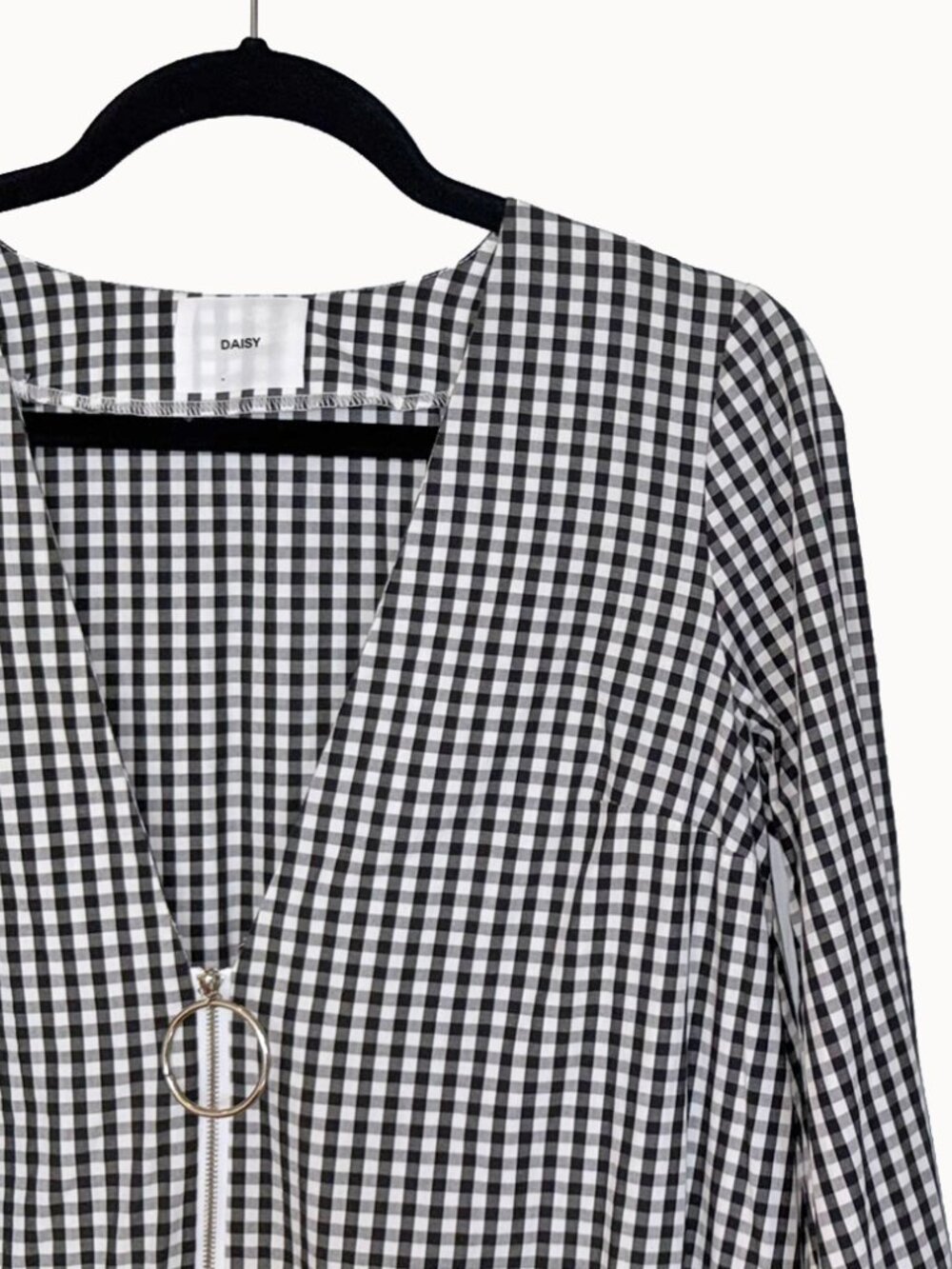 Opening Ceremony Daisy Black & White Gingham O-Ring Mini Dress - Size XS